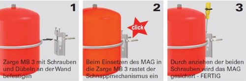 Buderus Aufhängezarge MB3 für Buderus & Flamco Ausdehnungsgefäße 8 bis 25 Liter - 2