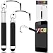 Produktbild IWIO Cubot Manito Schwarz Premium VERSENKBARE MINI Captive Touch Tip Stylus Pen mit Gummi Tip und 3,5 mm Headset-Buchse Dangley Adapter