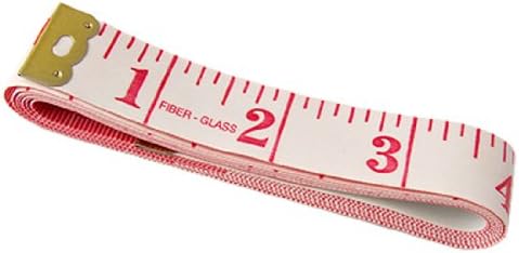 Tailor's Tape Measure - 150 cm / 60" - Double-sided with cm and inches (White - Red Text)