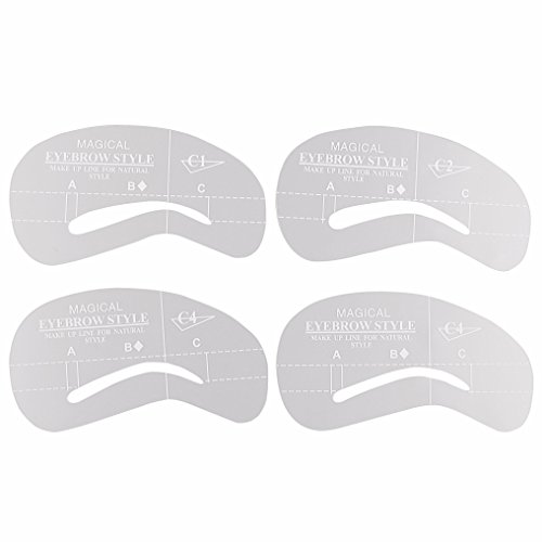 VALUE MAKERS® 4 Farben-Augenbrauen-Puder-Paletten-kosmetische Verfassungs-Shading-Kit mit Pinsel Spiegel-Schmink Wasserdicht mit 4X Augenbrauen Schablonen - 5