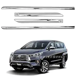 ModifyStyle Side Beading/Side Cladding/Door Garnish/Door Protector Chrome Suitable for Toyota Innova Crysta (2021 to Present) (Set of 4pcs)