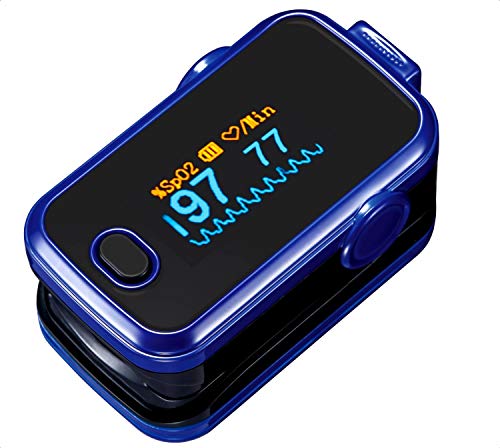 Herbie Life Oxímetro de Pulso SPO2 Monitor de oxímetro de Pulso con Pantalla en Color Azul