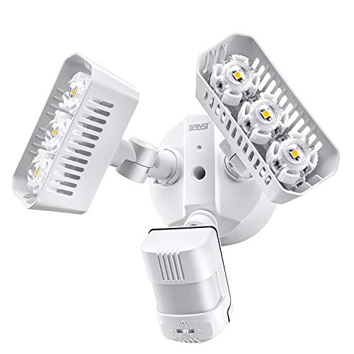 SANSI Projecteur LED détecteur de mouvement 27W, IP65 Imperméable, 2700LM, Eclairage Extérieur LED, 5000K Lumière Blanche du Jour, Eclairage de Sécurité pour garage, couloir, jardin, etc