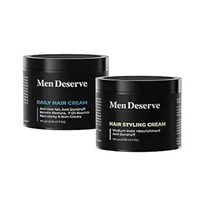 Men Deserve Combo of Daily Hair Cream,100g with Hair Styling Cream Medium Hold,100g