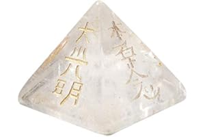 AITELEI Piedras Preciosas Naturales Reiki Símbolo Pirámide-Amatista/Cuarzo Claro/Lapislázuli Cristal Piramida Piedra curativa Grabado Reiki Artesanía de Piedra Natural