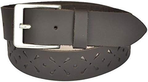 4 cm Wide Real Leather Hole Belt 70 cm to 125 cm Waist Wide 7 Waehl Colours Nickle Free Buckle -  Brown - 