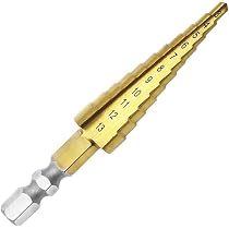 Foret Conique Hélicoïdal Shallho - 1/4" 3-13mm Revêtu Titane - Pour Bois, Métal, Plastique
