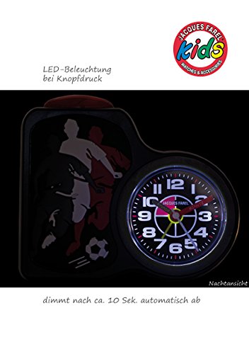 JACQUES FAREL ACB716FO-G Fußball Wecker Junge Kinderwecker Kunststoff Analog Licht Alarm Fußballwecker schwarz - 4
