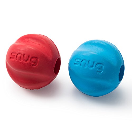 Snug-Solid-Rubber-Dog-Balls-Wave-Shaped-Chew-Toy-Tennis-Ball-Size-Virtually-Indestructible-2-Pack