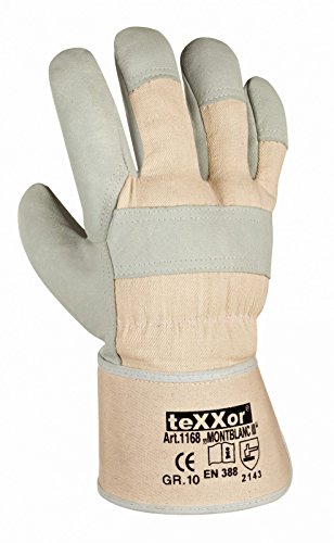 1 Paar Arbeitshandschuh Montblanc III aus Leder, teXXor , Größe:8 (M)