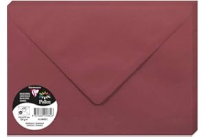 Clairefontaine 5882C - Pacco da 20 Buste gommate - Formato C5 16,2x22,9cm - 120g/m² - Colore bordeaux -Inviti Eventi e Corrispondenza - Gamma Pollen - Carta Premium Liscia