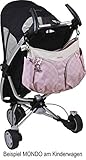 okiedog Mondo Wickeltasche inklusive Wickelunterlage, Flaschenhalter, Zubehörbeutel und Taschenbefestigungssystem für den Kinderwagen – Polyester - 4