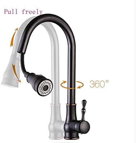 FACAI Single Handle 360 Degree Swivel Pull Out Sprayer Kitchen Sink Faucet Brushed Nickel Stainless Steel Faucets