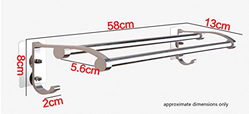 cathaybest Badezimmer Wand montiert Badezimmer Handtuch Handtuchstange Aufbewahrung Rack Aluminium - 5
