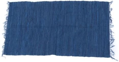 Ian Snow 60 x 90 cm Plain Rag Rug, Navy