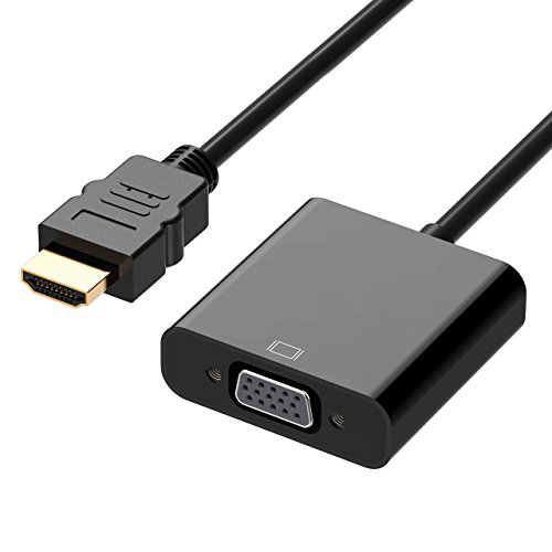 Patuoxun 1080P HDMI auf VGA Kabel Adapter – PC Laptop DVD HDTV Power-Free (Schwarz) - 5