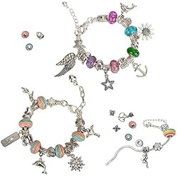 Kit para hacer pulseras, hacer manualidades y hacer cuentas de colores, pulsera de cadena de serpiente chapada en plata para niñas (DIY-3pcs)