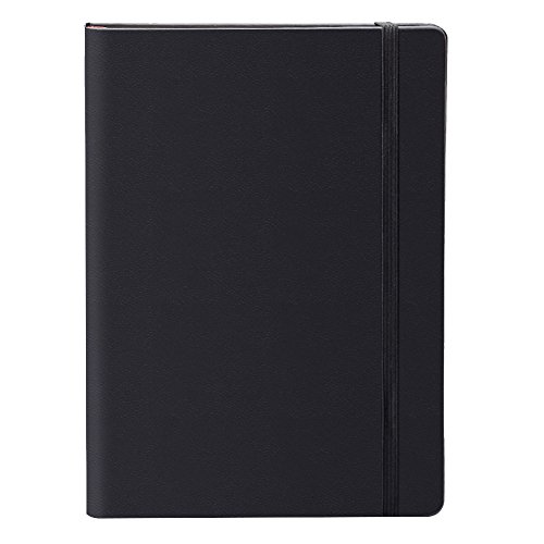 Preisvergleich Produktbild AimdonR Retro Notizbuch mit Stiftschlaufe - Elegantes schwarzes Leder Notizbuch mit Premium Dickes Papier 120gsm (A5) - Bestes Geschenk für Sie