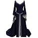 Produktbild Fenverk Frau Hexe Renaissance Viktorianisch Kleid Abschlussball KostüM Cosplay Maxi Damen Jahrgang Bandage Lange äRmel Mittelalterlich Schlank Taille Retro Flare Gericht Prinzessin(Blau 2,XXXL)