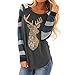 Produktbild Christmas Sweater Damen UFODB Frauen Sweatshirt Weihnachtspullover Xmas Rentier Pullover Blusen Weihnachten Langarmshirt Hemd T-Shirt Langarmhemd Weihnachtenpulli Tops