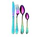 Price comparison product image Diadia Home & Kitchen Tableware Set Stainless Steel Spoon Upscale Dinnerware Flatware Cutlery Fork Spoon Measuring Spoons Tea Coffee Spoon for Outdoor,Camping, Travel, Picnic(4PC) (Multicolor -B)