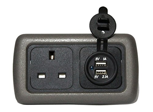 CBEDouble Frame, 240v Socket & Double USB - Graphite