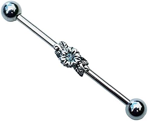 Small Flower Industrial Scaffold Piercing Bar-36mm Size