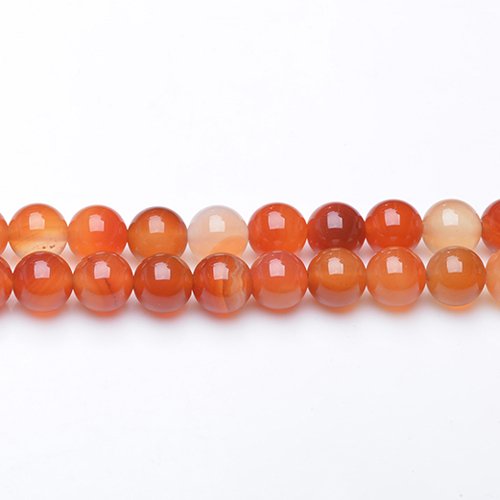 Charming Beads Filo 45+ Arancione/Bianco Corniola 8mm Tondo Perline GS17712-3