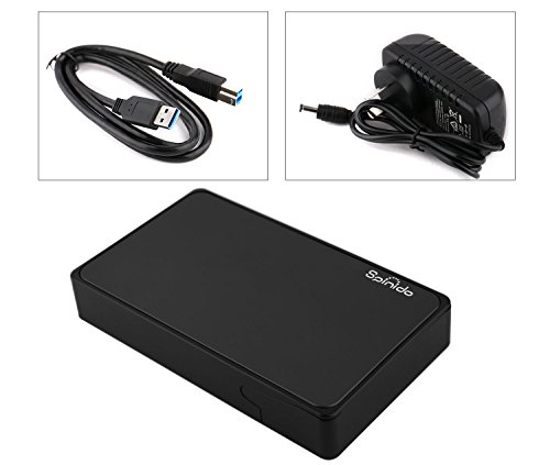 Spinido® USB 3.0 & 2.0 Aluminium Externes Festplatten Gehäuse Optimiert für 3.5″ SATA III HDD mit USB 3.0 Kabel, Tool-free (Black) - 8