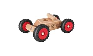 Rewoodo Kibbly Kreideauto inkl. 6x GOKI Kreidestift - Holzspielzeug Straßenmalkreide Kreide Jungen Mädchen ab 3 Jahren Kinder Baby Spielzeug