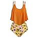 Produktbild  Loveso Bikini High Waist Damen Bikini Set Push Up Volant Hohe Taille Tankini Set Bademode Badeanzug Sonnenblume Print Damenbekleidung 2 Pcs