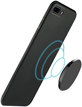 Built in Metal Plate Phone Case with car phone holder Snap-on Case for iphone 7Plus 8Plus soft silicone black case