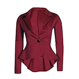 americana roja mujer primark ★Traje De Chaqueta Boyfriend Blazer Negocios Casuales Manga Larga Frente Abierto Abrigo De La Solapa Mujer Blazer Elegante Negocios Manga Larga Color Sólido Lindo Chic Slim Fit Moda Tallas Grandes Dama Chaqueta De Traje Mujer Chaqueta Entallada con Cremalleras en los Bolsillos Blázer Abrigo Mujer Blazer Color Sólido Americana Blazer Traje Blazer De Slim Chaqueta del Traje Blazer