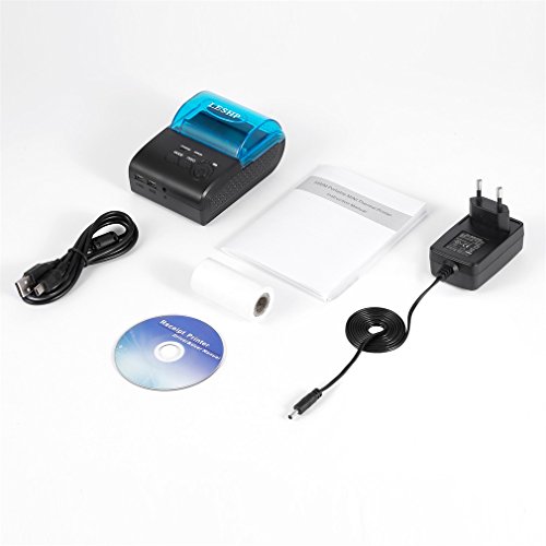 Thermal Drucker, LESHP Schwarz Leichtgewicht 58 mm Mini Portable Bluetooth 2.0 Wireless Drucker für IOS Android Windows USB POS Drucker (58mm) - 8