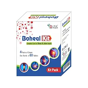 Boheal Kit | Joint | Strain | Sprain | Joint inflammation | Strengthen Bones | 1 pack of 60 Boheal Tablets | 4 Pack of Boheal Cream