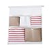 Produktbild Lumanuby 5-Taschen Wand Hängenden Dauerhaft Baumwolle und Leinen Schrank-Organizer von 5 Pockets für Debris Portemonnaies Oder Haarschmuck, Rot Streifen