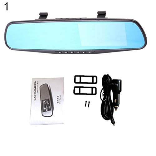 Preisvergleich Produktbild YSHtanj Auto-DVR-Alarmanlagen & Sicherheits-Auto-DVR 4,3 Zoll HD 1080P Auto DVR Dual Lens Rückspiegel Kamera Fahren Dashcam - keine Rückfahrkamera No Rearview Camera