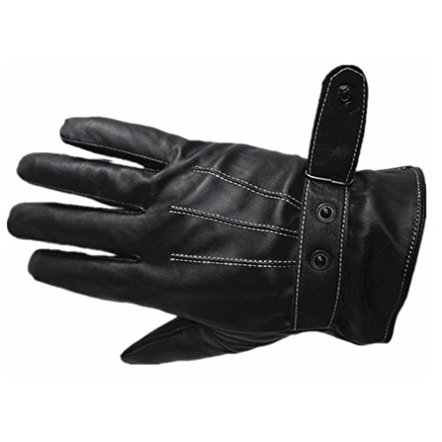 Preisvergleich Produktbild Longra Herren Luxus PU Leder Winter super warm Handschuhe Cashmere Fahr