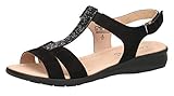 Schuhweite: G (Normal) CAPRICE 28605-22 Damen Riemchensandale,Sandale,Sandalette,Sommerschuh,bequem,flach,(4) Black Suede,40 EU