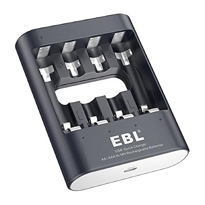 EBL AAA/AA Rapide Chargeur de Pile Rechargeable iQuick Chargeur de Batterie AA/AAA/Ni-MH Chargé avec Port USB