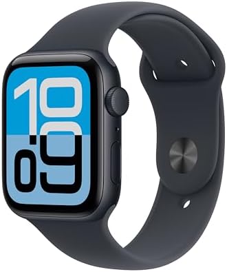 Apple Watch SE 3 GPS, Cassa 44 mm in alluminio mezzanotte con Cinturino Sport mezzanotte - S/M