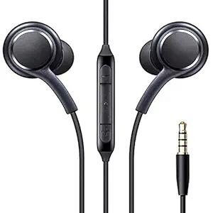 ShopMagics In-Ear Headphones Earphones for Vivo U20, Z1 Pro, Y19, Y20, Y20i, Y15 2019 Earphone Original Like Wired Stereo Deep Bass Head Hands-free Headset Earbud With Built in-line Mic, Call Answer/End Button, Music 3.5mm Aux Audio Jack (AKG5, Black)