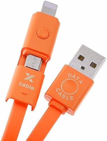 Lightning USB Cable,MASUMARK USBLink 2in1 Rotation 360 Degree Charger Micro USB Charging for iPhone 6 6s Plus 5 5s 5c,iPod,iPad Air,Mini,Sumsung,HTC Other Android Phones Tablet 3FT - Orange