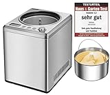 Melissa 16310193 Eismaschine mit Kompressor,180 Watt Speiseeis Sorbet Eiscreme Joghurt