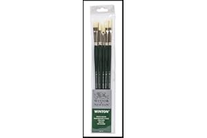 Winsor & Newton Winton Pincel óleo y acrílico, Madera, Verde, SET DE 5