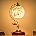 Produktbild TD Tischlampe-Kreative Schlafzimmer Lampe Massivholz Leuchten Lampe Glas handgemachte Vogel Muster Knopfschalter,EIN Druckknopfschalter