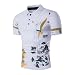 Produktbild Sport Slim Fit T-Shirt für Herrent, Amlaiworld Sommer Cool Kurzarm Bluse Turn-Down Kragen (L, Weiß)