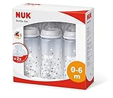BPA frei NUK 10225137 First Choice Plus 3 plus 2 Set, Vorteils-Set mit PP-Babyflaschen und zwei Ersatzsaugern, BPA frei, 0-6 Monate