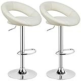 barhocker miami creme robustes Gestell aus verchromtem Stahl, schön poliert