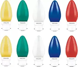 PHILIPS 0.5W B22 LED Cool Day Light Bulb, Pack of 10, (Multicolour, 6296454a-6)